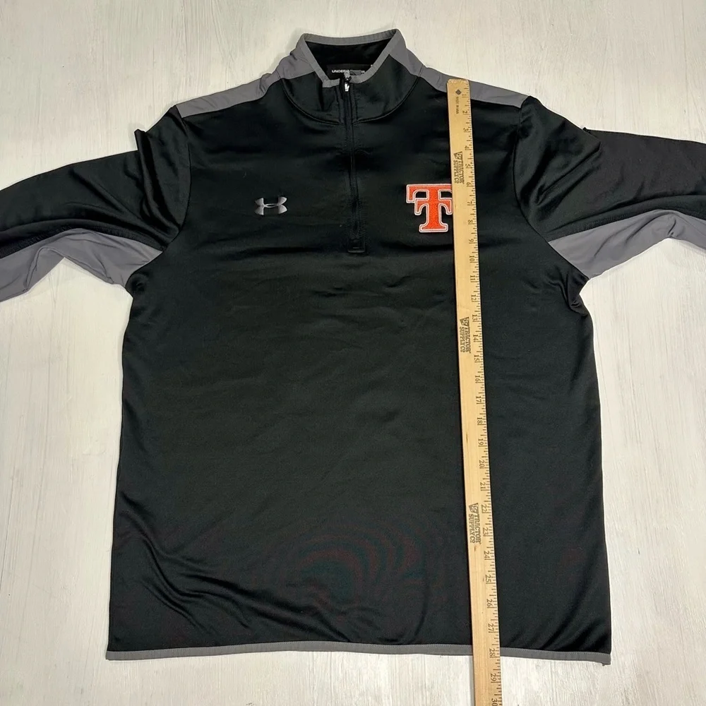 Under Armour Texas Tech Quarter Zip Pullover Men’s Large Black Gray Double T
